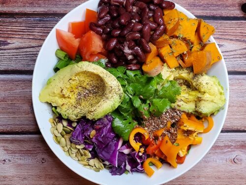 Sweet Potato and Red Bean Buddha Bowl - Clean Food Mama