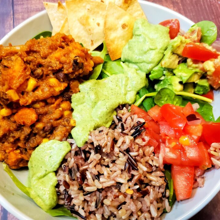 Vegan recipes, vegan plant based sour cream, vegan plant based side dish, vegan mexican food, plant based mexican food, vegitarian food, vegitarian mexican food, the best plant based burrito bowl, the best vegan burrito bowl, oregon wild rice, vegan main dish recipe