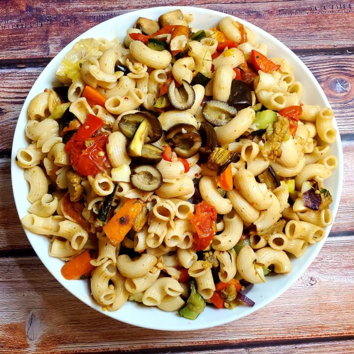 vegan plant based roasted veggie pasta, plant based diet, vegan diet, vegan recipes, vegan foods, vegan pasta